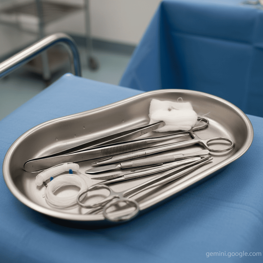 инструменты в лотке